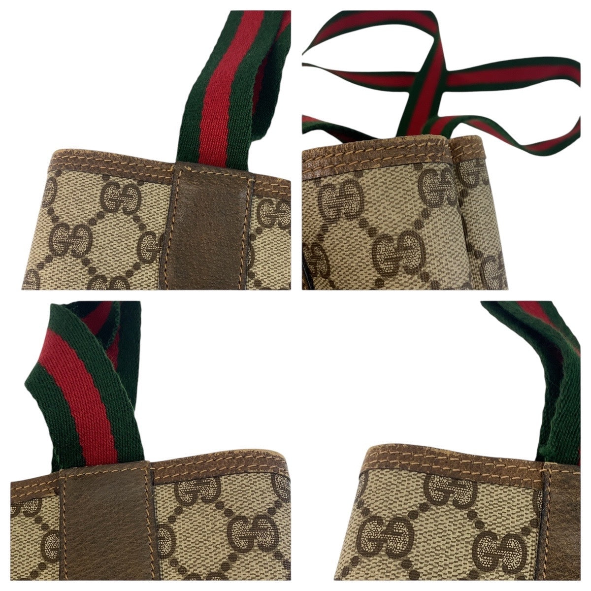 GUCCI Tote Bag 39 02 003 GG Supreme Canvas Brown Old Gucci Shelly Line Interlocking