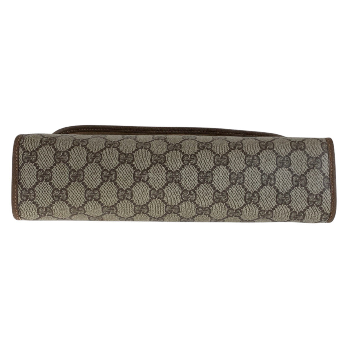 GUCCI Clutch bag 89 01 031 GG Supreme Canvas Beige Brown Gold Metal Sherry Line Old Gucci