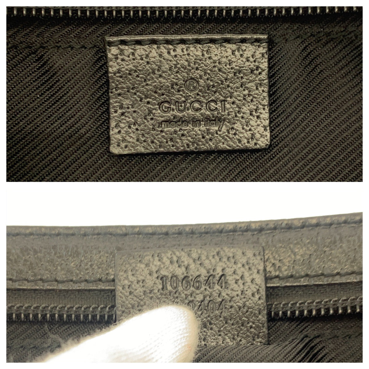 GUCCI Handbag 106644 GG canvas Black SilverMetal