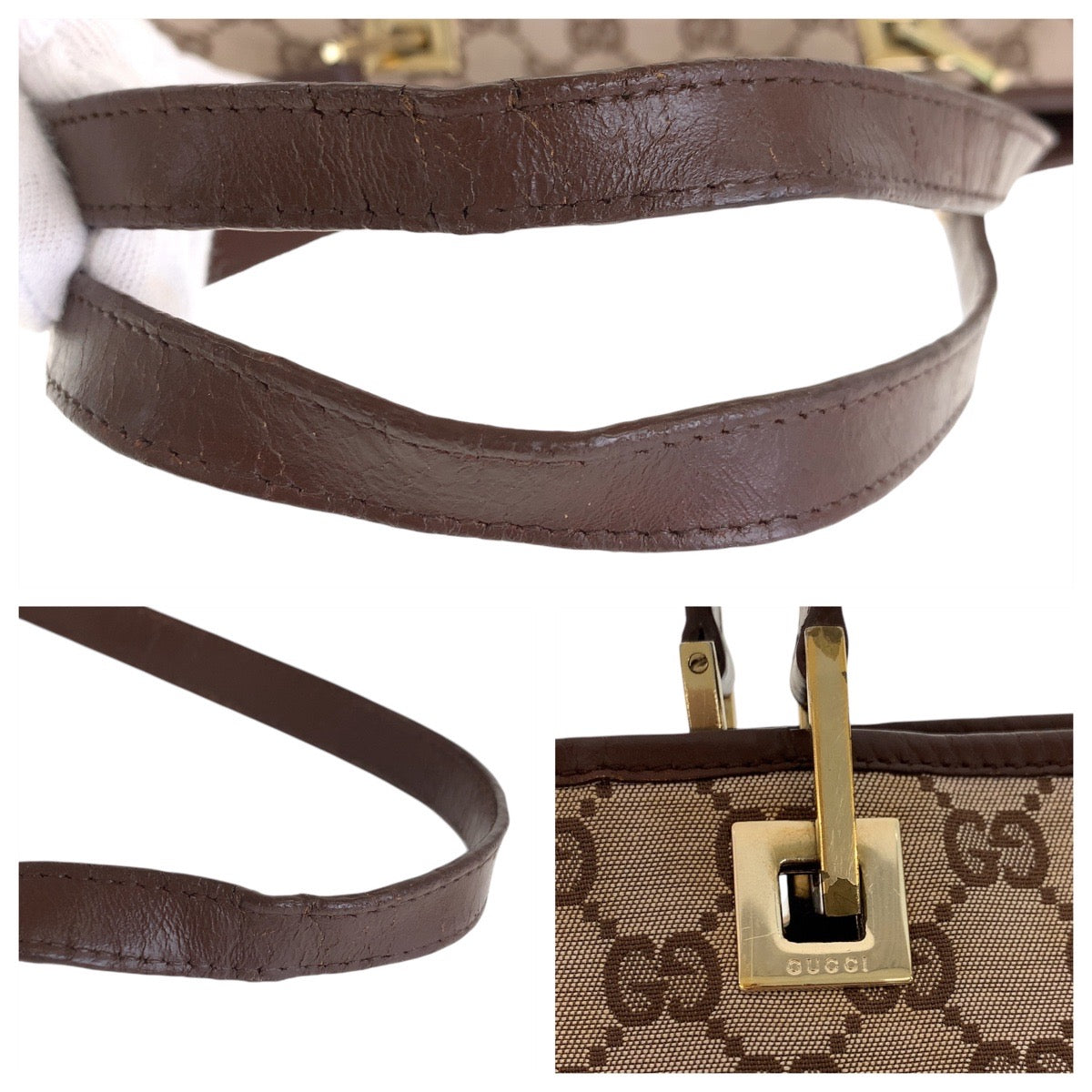 GUCCI Tote Bag 002 1098 GG canvas Brown
