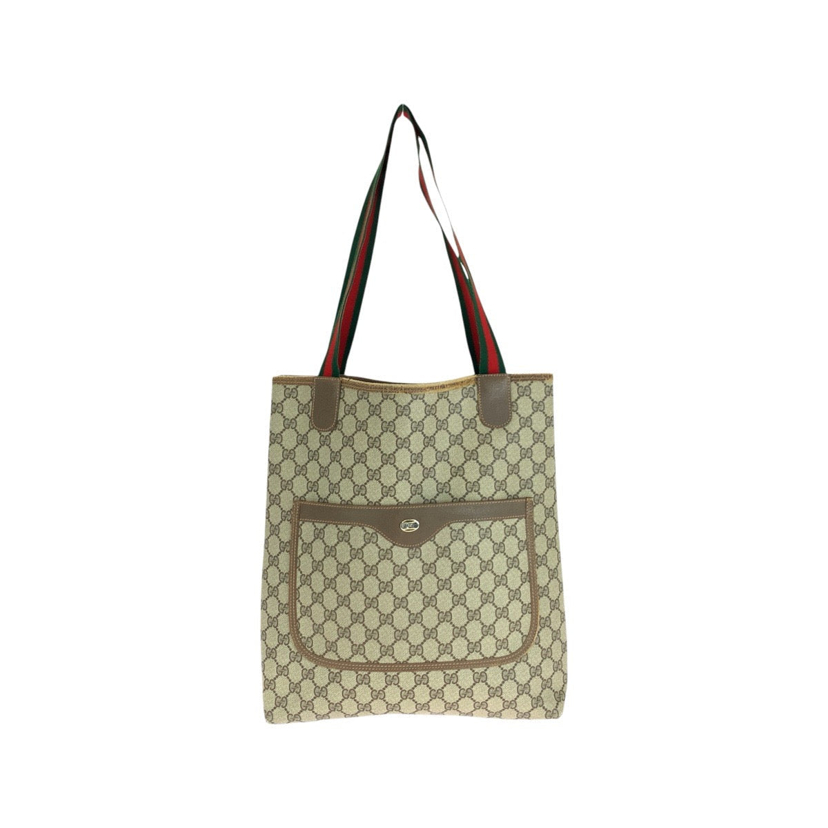 GUCCI Tote Bag 62503 GG Supreme Canvas Brown Old Gucci Shelly Line Interlocking