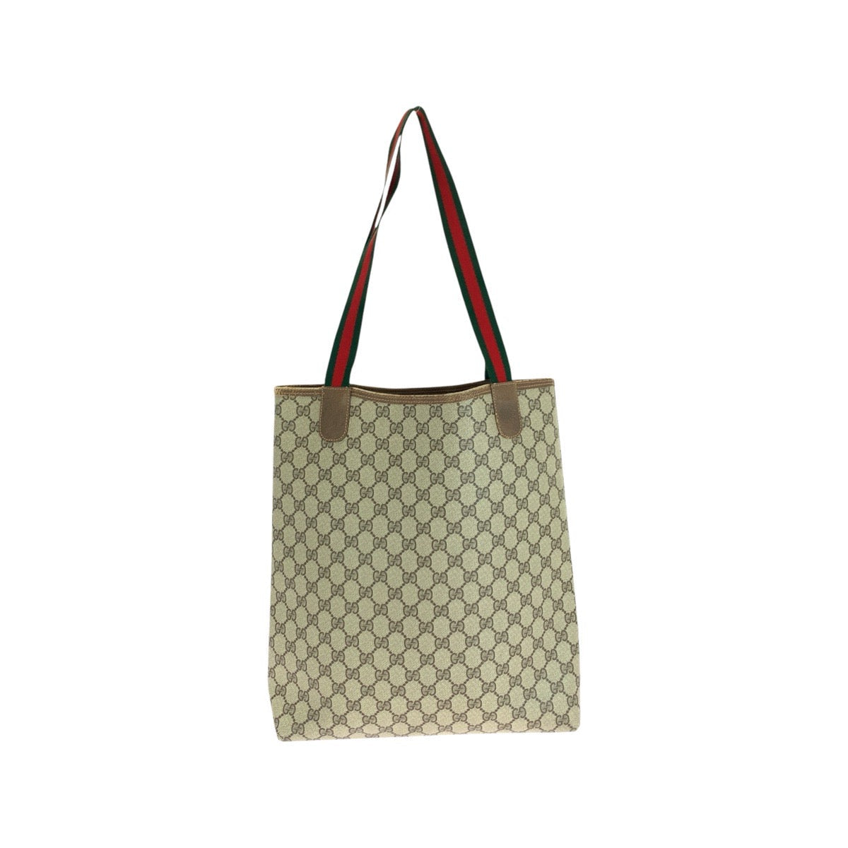 GUCCI Tote Bag 62503 GG Supreme Canvas Brown Old Gucci Shelly Line Interlocking