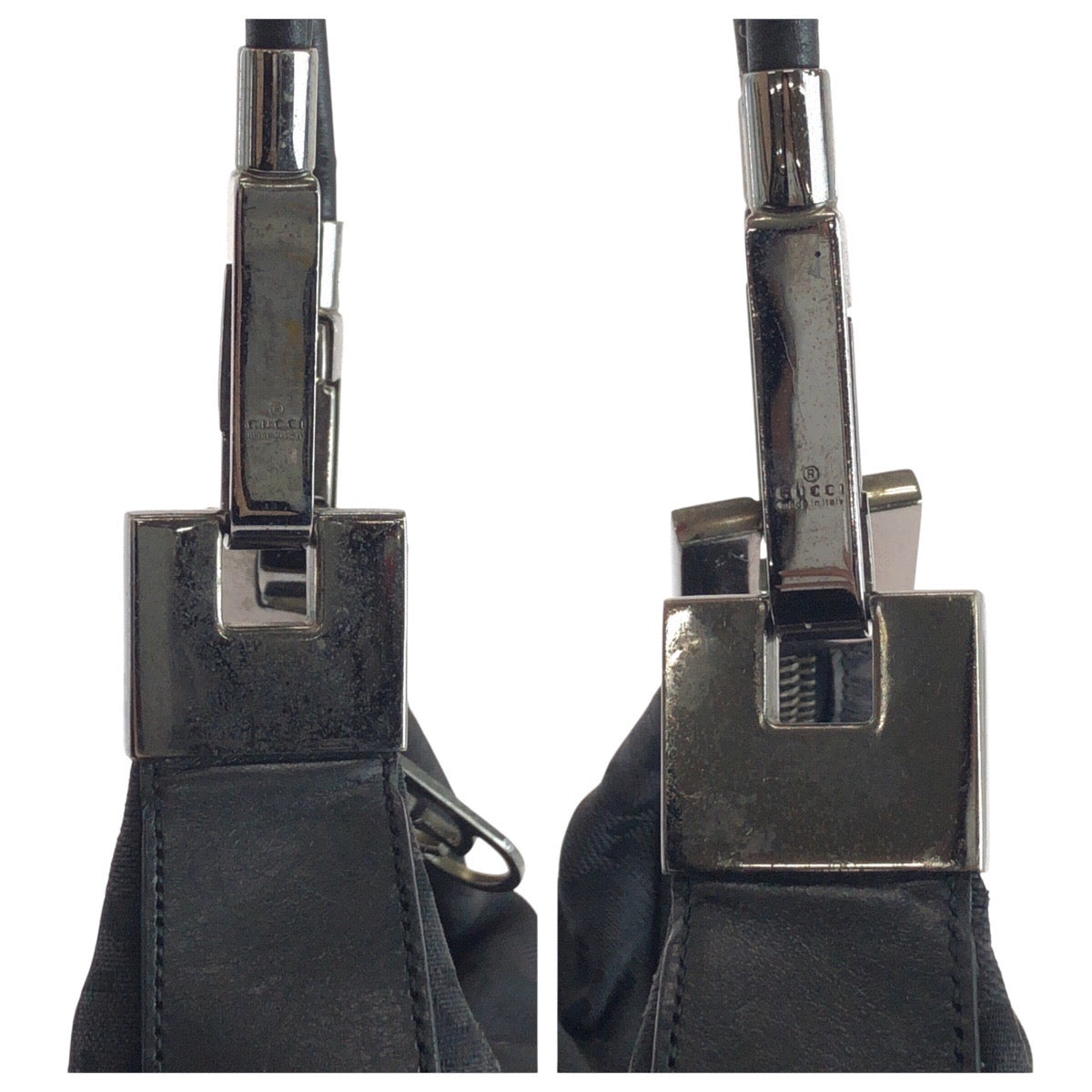 GUCCI Shoulder Bag 001 3821 canvas black Jumbo GG