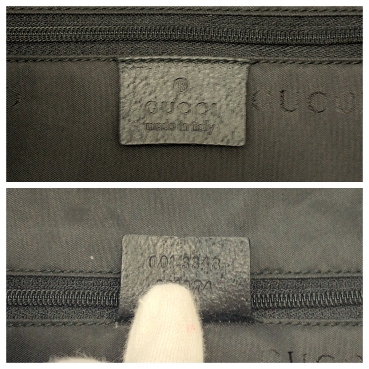 GUCCI Shoulder Bag 001 3348 GG canvas black Jackie