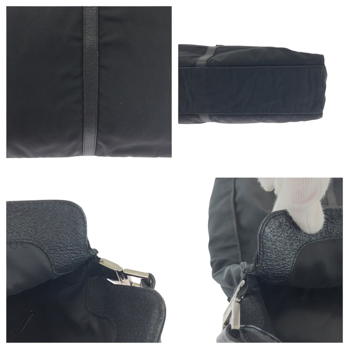GUCCI Shoulder Bag 001 3348 GG canvas black Jackie