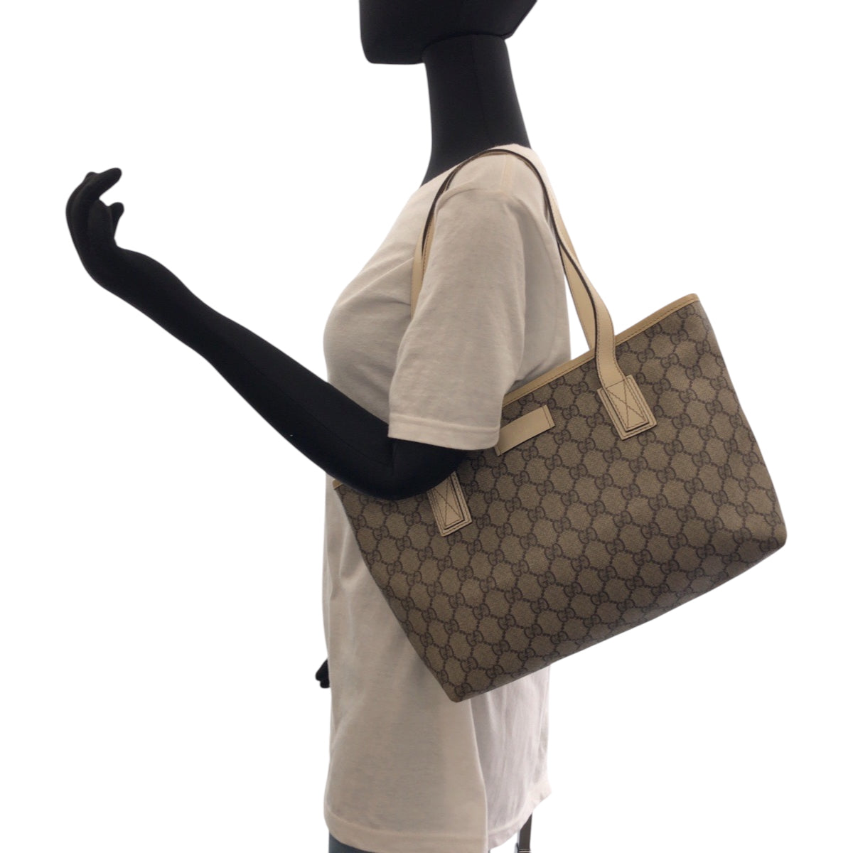 GUCCI Tote Bag 211138 GG Supreme Canvas beige