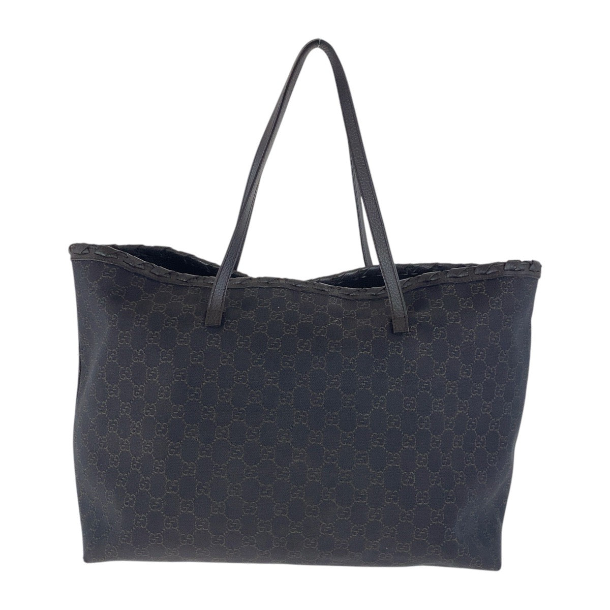 GUCCI Tote Bag 354666 GG canvas Brown Silver Metal