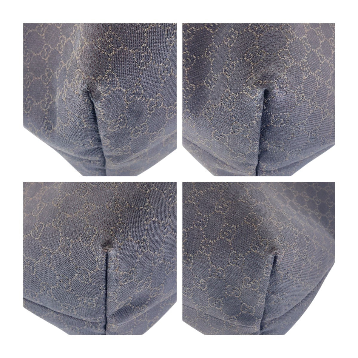 GUCCI Tote Bag 354666 GG canvas Brown Silver Metal