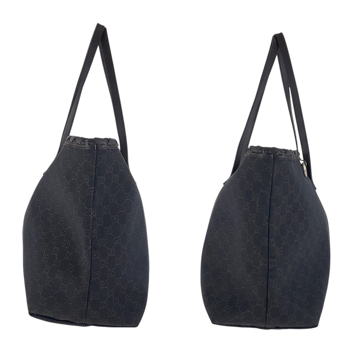 GUCCI Tote Bag 354666 GG canvas Brown Silver Metal