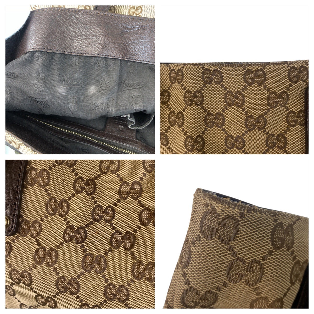 GUCCI Tote Bag 247237 GG canvas Beige brown