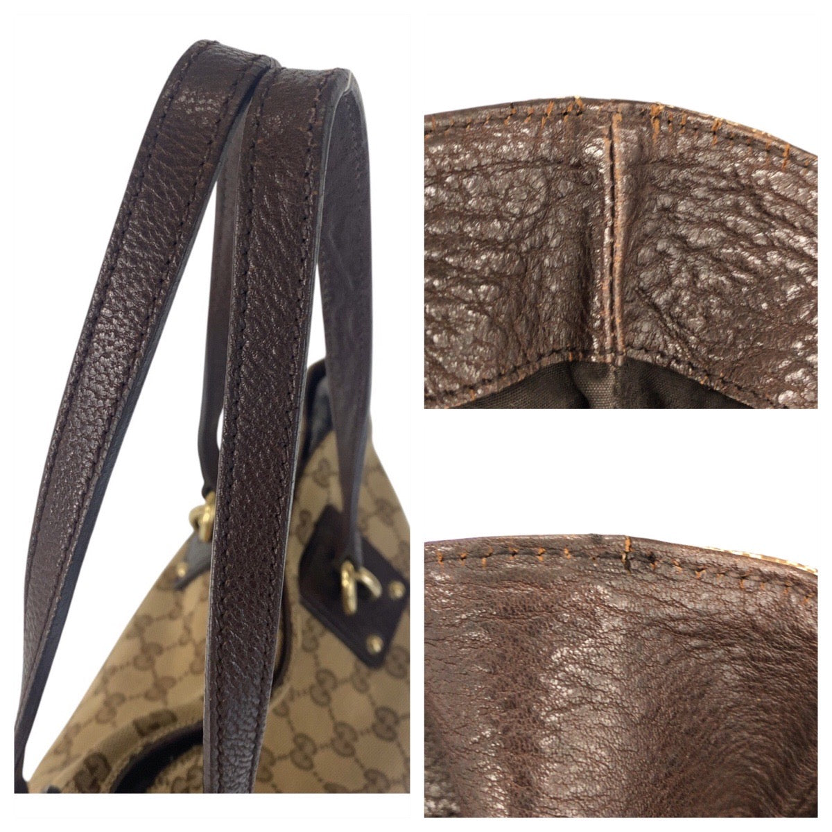 GUCCI Tote Bag 247237 GG canvas Beige brown