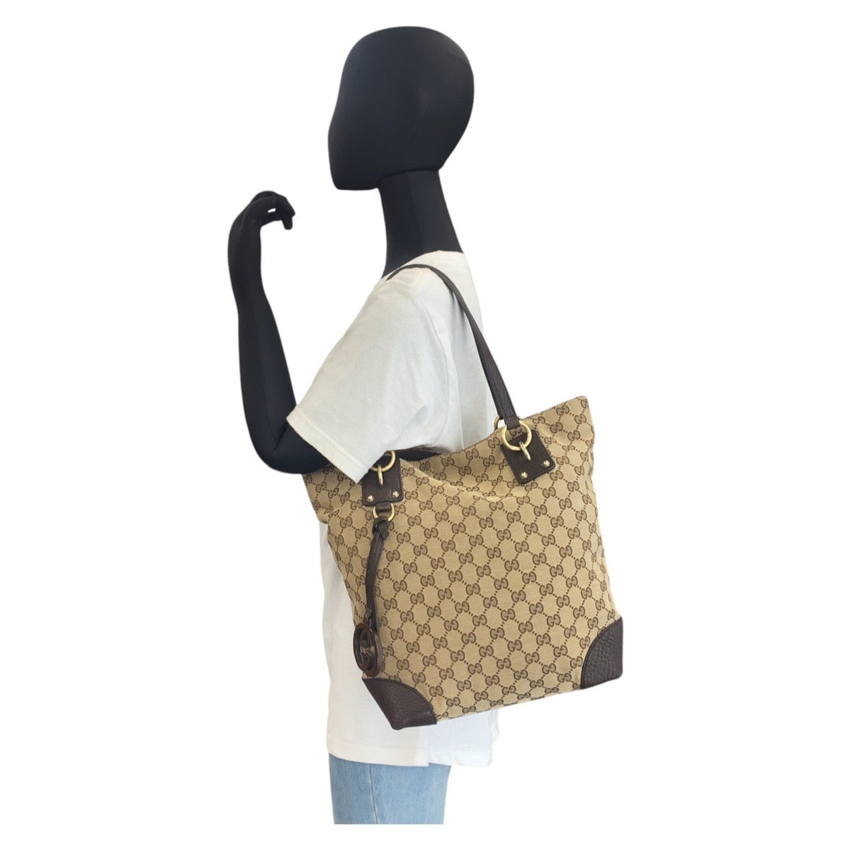 GUCCI Tote Bag 247237 GG canvas Beige brown