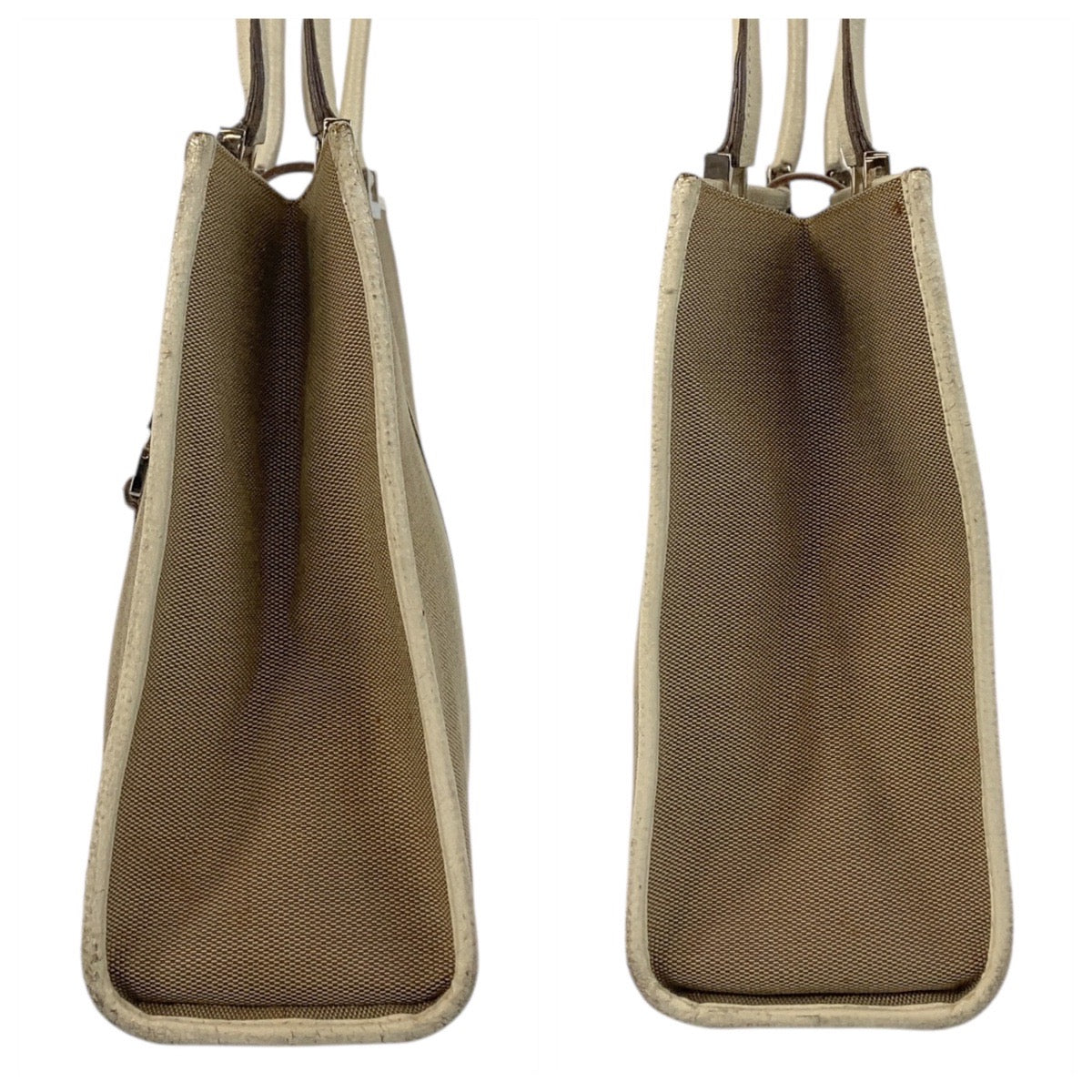 GUCCI Tote Bag 002 1073 canvas Beige Ivory SilverMetal Jackie