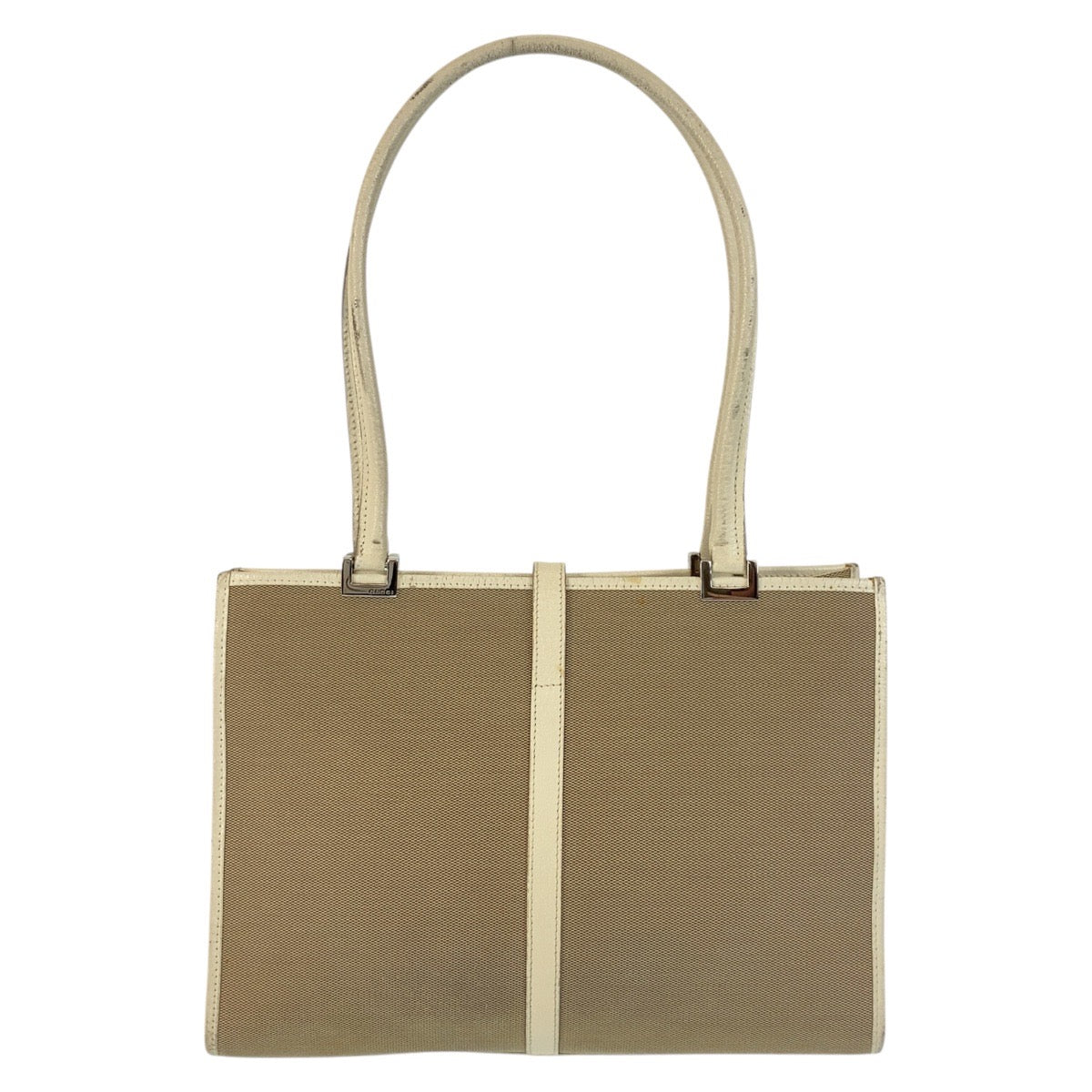 GUCCI Tote Bag 002 1073 canvas Beige Ivory SilverMetal Jackie