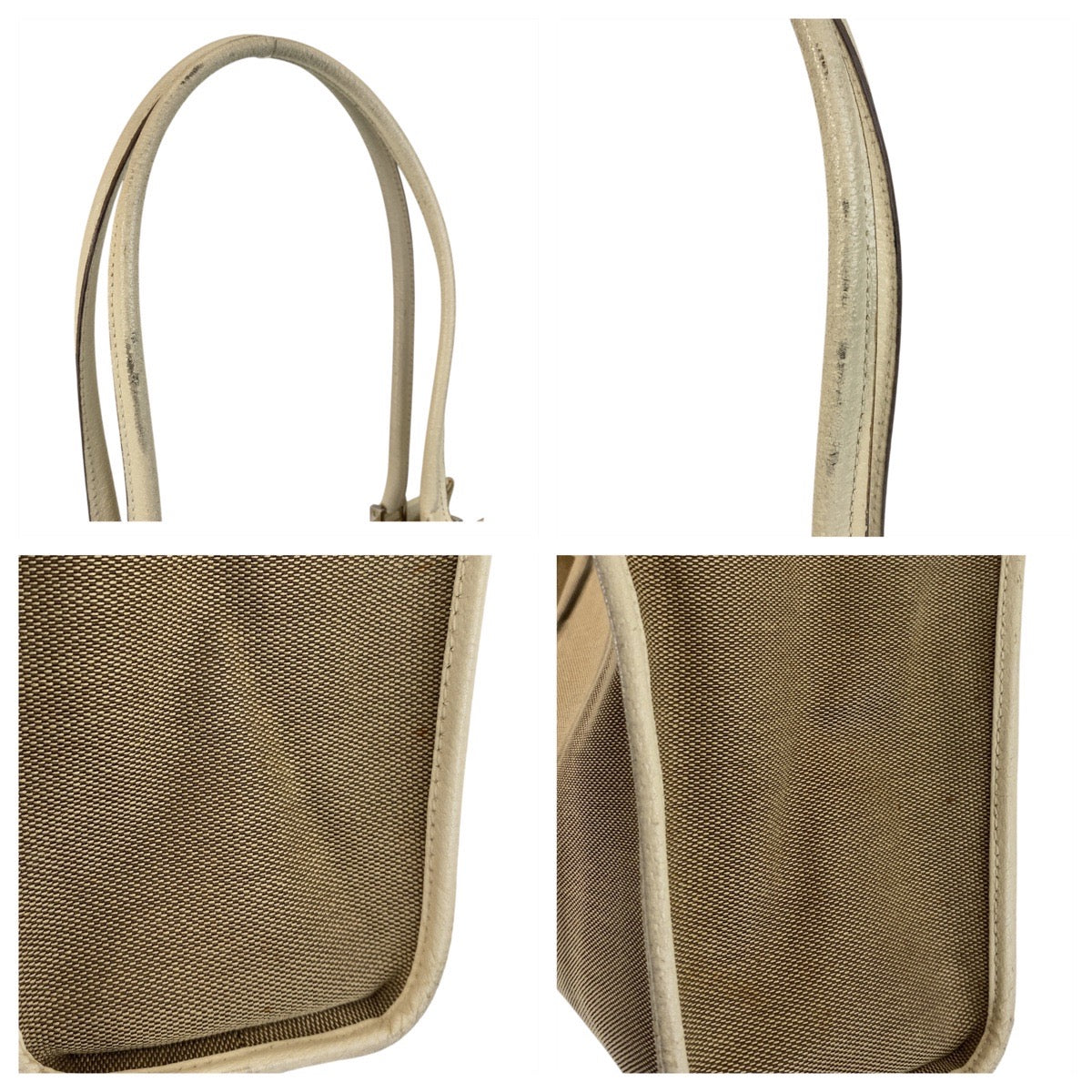 GUCCI Tote Bag 002 1073 canvas Beige Ivory SilverMetal Jackie