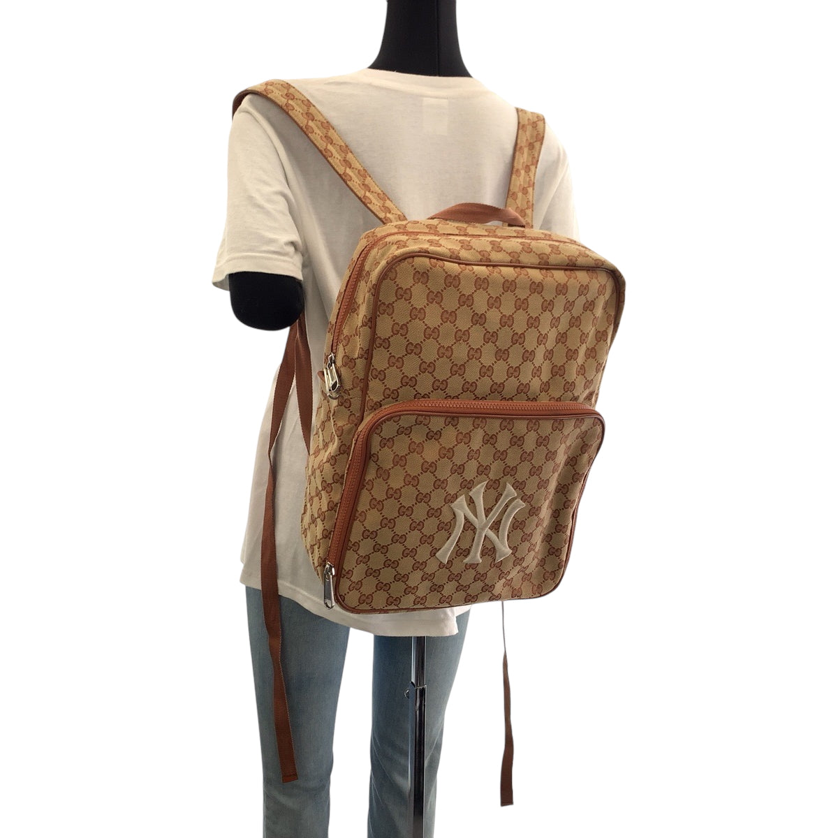 GUCCI Backpack 536724 GG canvas Brown New york yankees