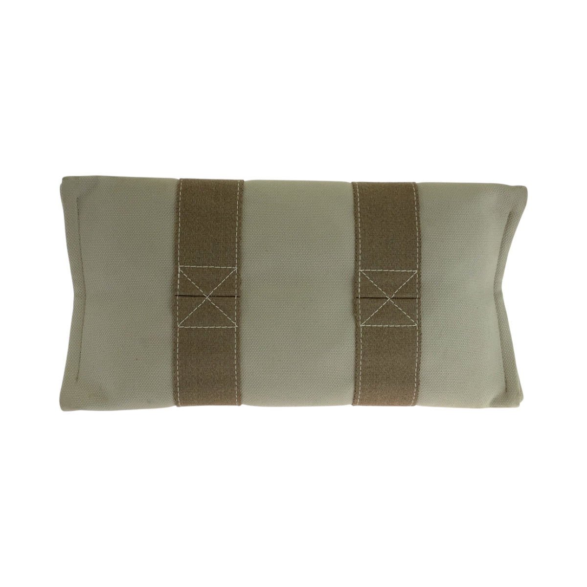 HERMES Tote Bag canvas Beige Ivory SilverMetal Bora Bora PM