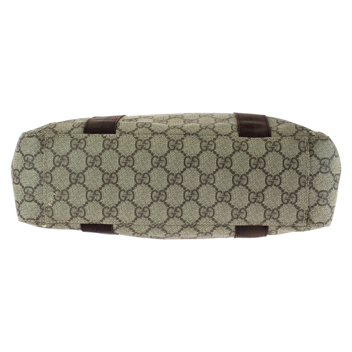 GUCCI Tote Bag 141976 GG Supreme Canvas Brown Silver Metal