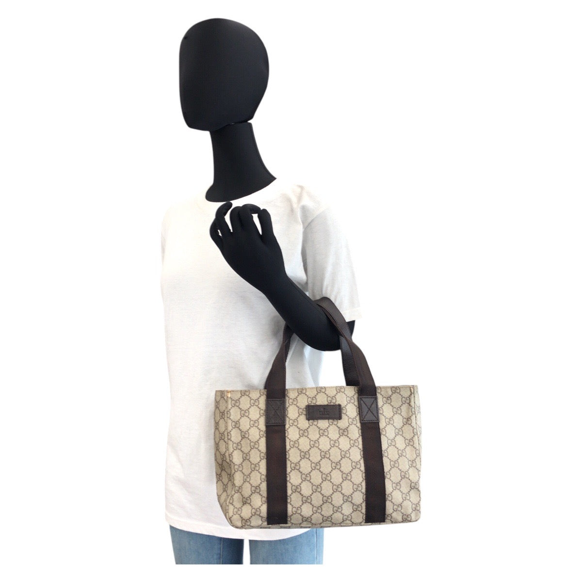 GUCCI Tote Bag 141976 GG Supreme Canvas beige