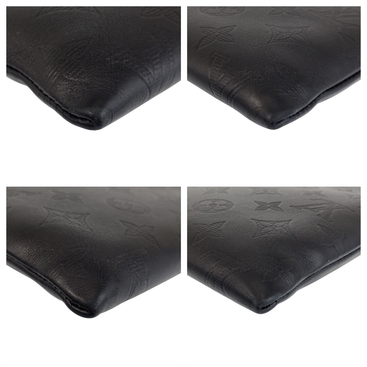 LOUIS VUITTON Clutch bag M81570 leather Noir black Monogram shadow pochette to go