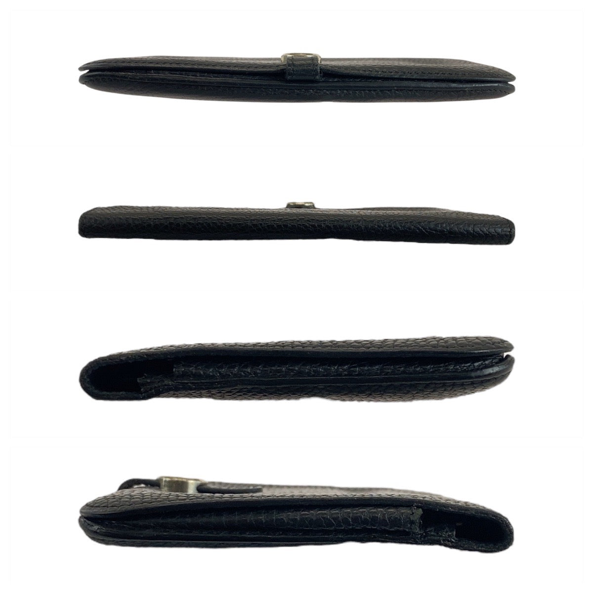 HERMES Long Wallet Purse Togo Black SilverMetal Dogon GM