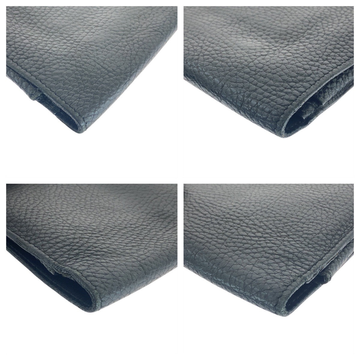 HERMES Long Wallet Purse Togo Black SilverMetal Dogon GM