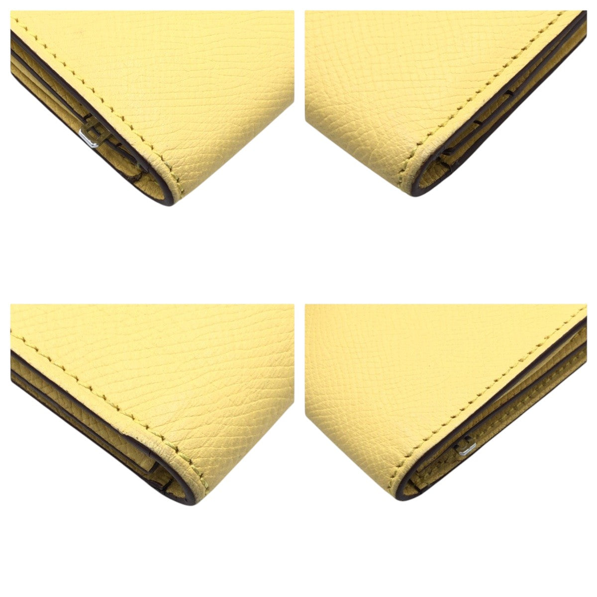 HERMES Long Wallet Purse Epsom Yellow SilverMetal Beansufla