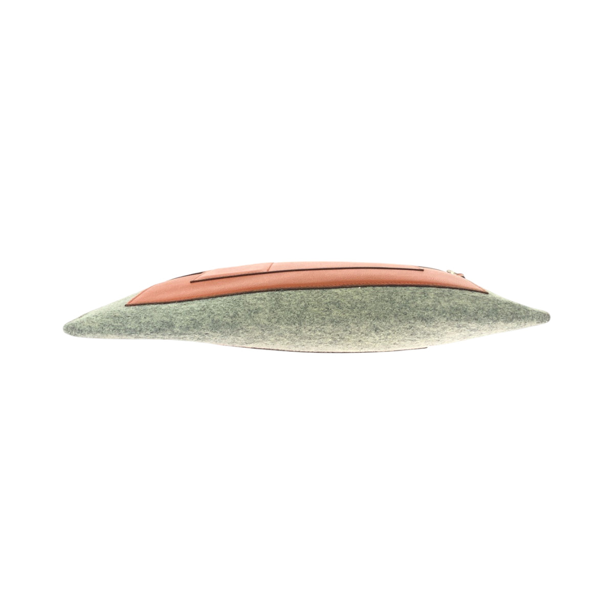 HERMES Clutch bag felt Grey Orange SilverMetal Too Doo 37