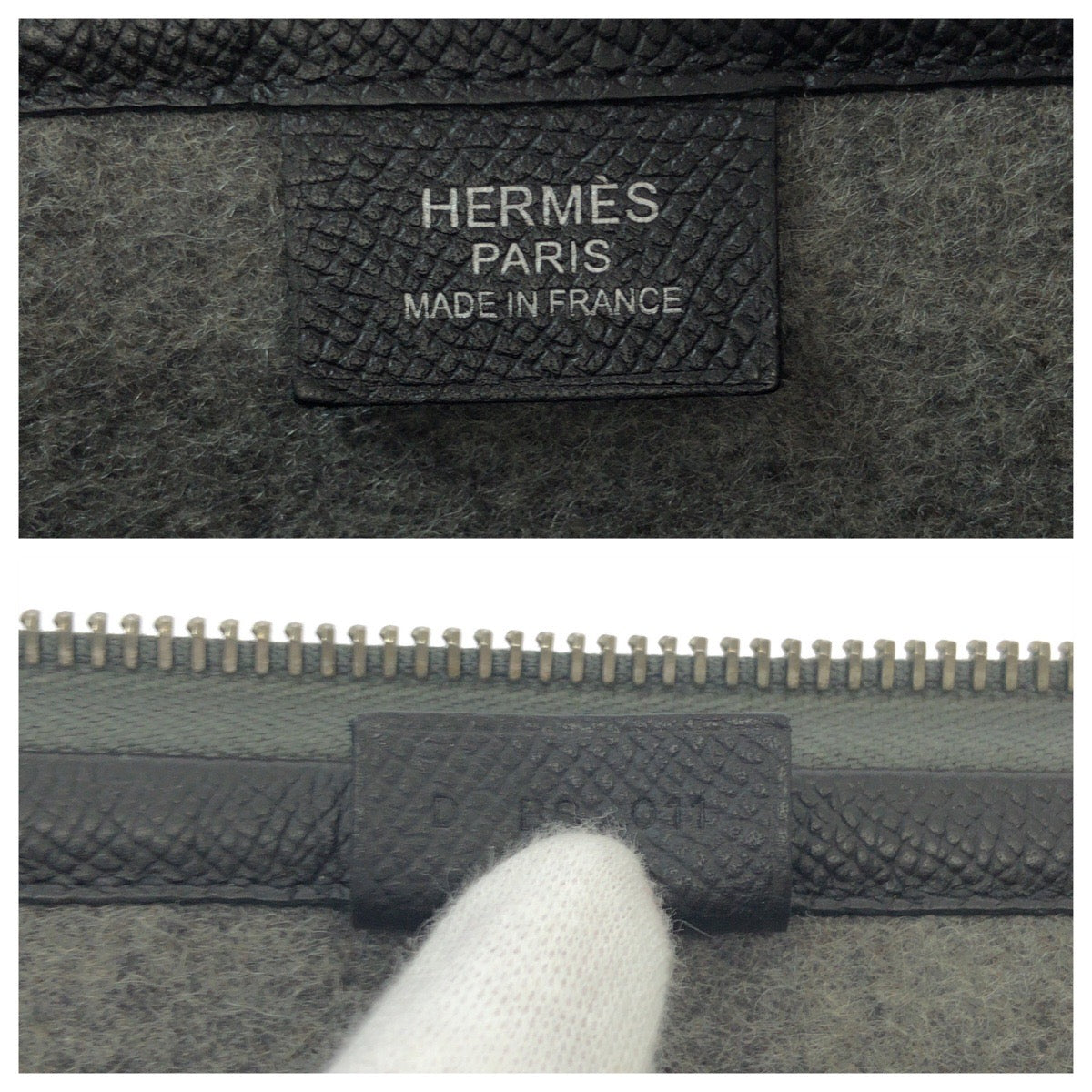 HERMES Clutch bag felt multicolor Toudou 37