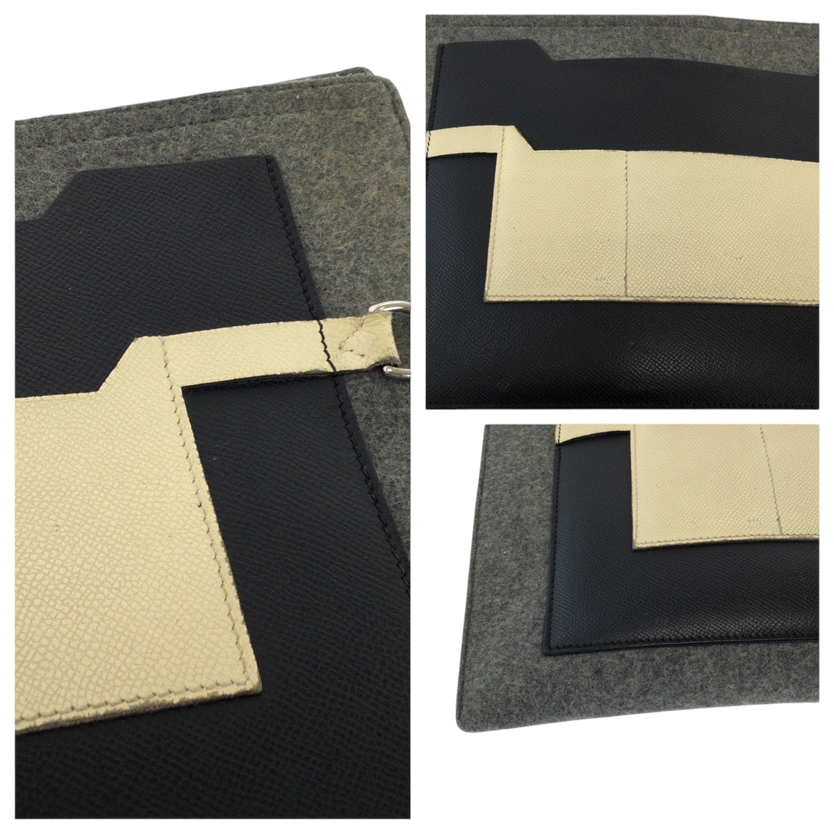 HERMES Clutch bag felt multicolor Toudou 37