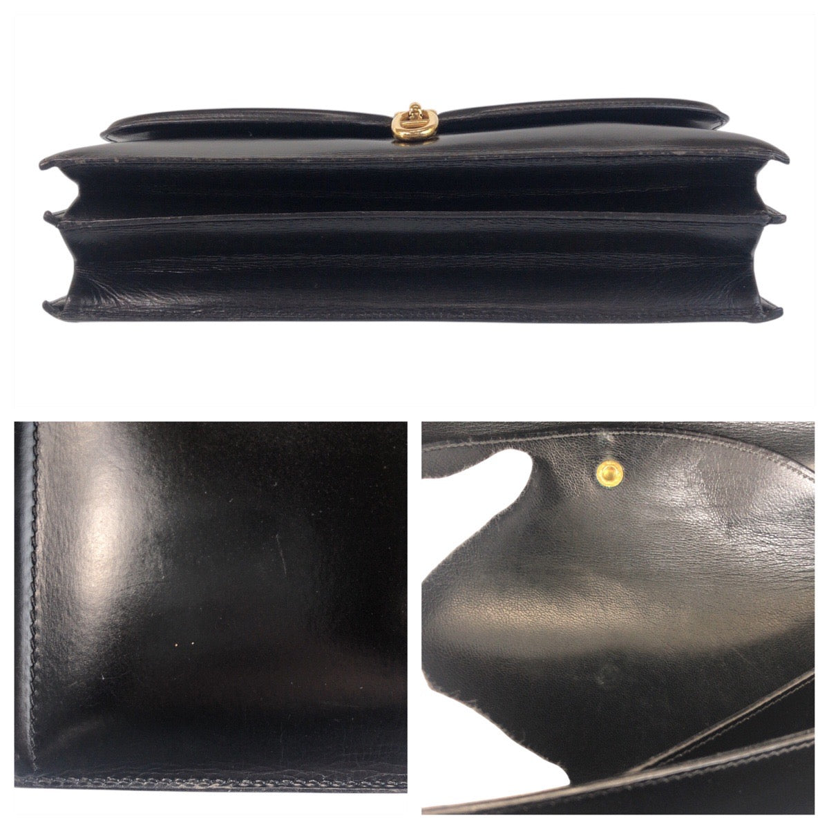 HERMES Handbag Box scarf black Chene Dunkle Sac A Man