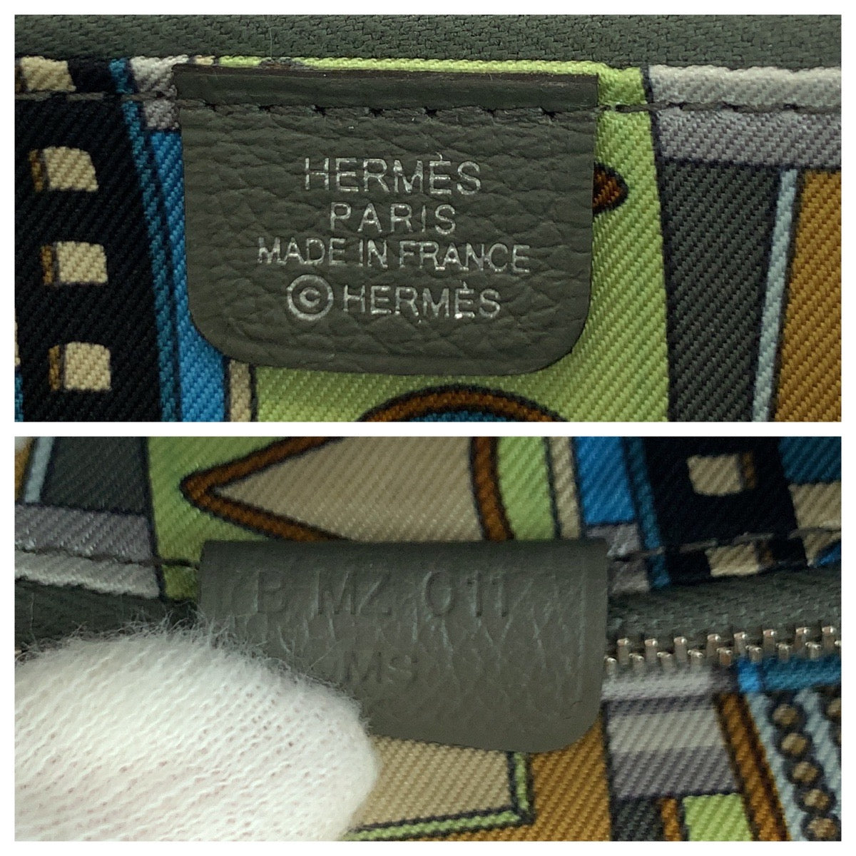 HERMES Bifold Wallet Evercolor green Azap Compact Silk in