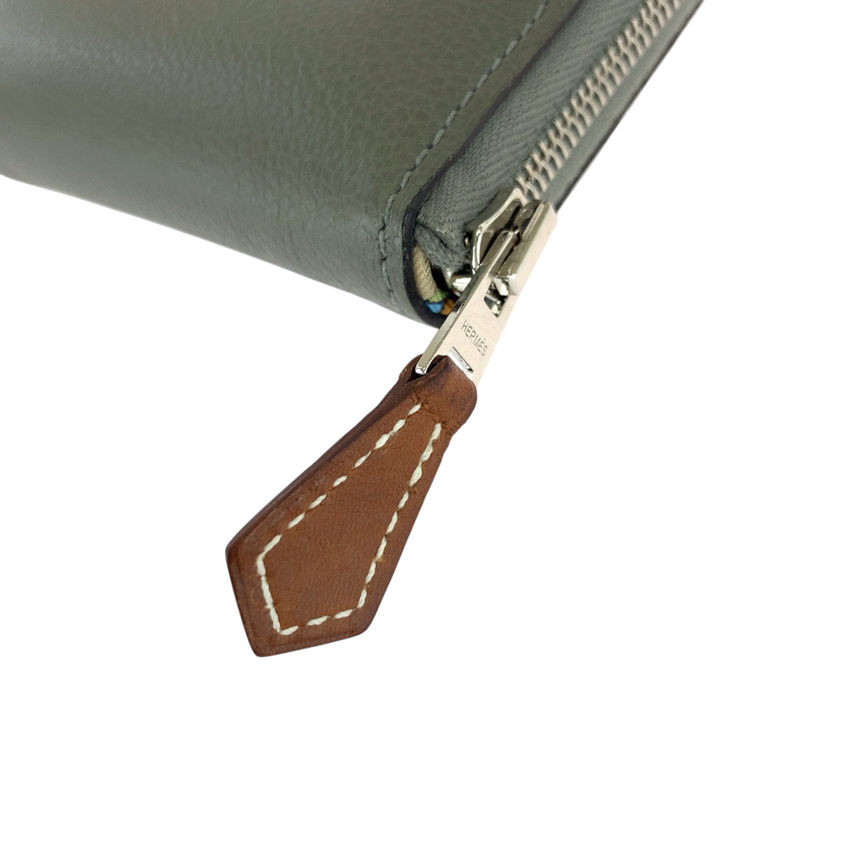 HERMES Bifold Wallet Evercolor green Azap Compact Silk in