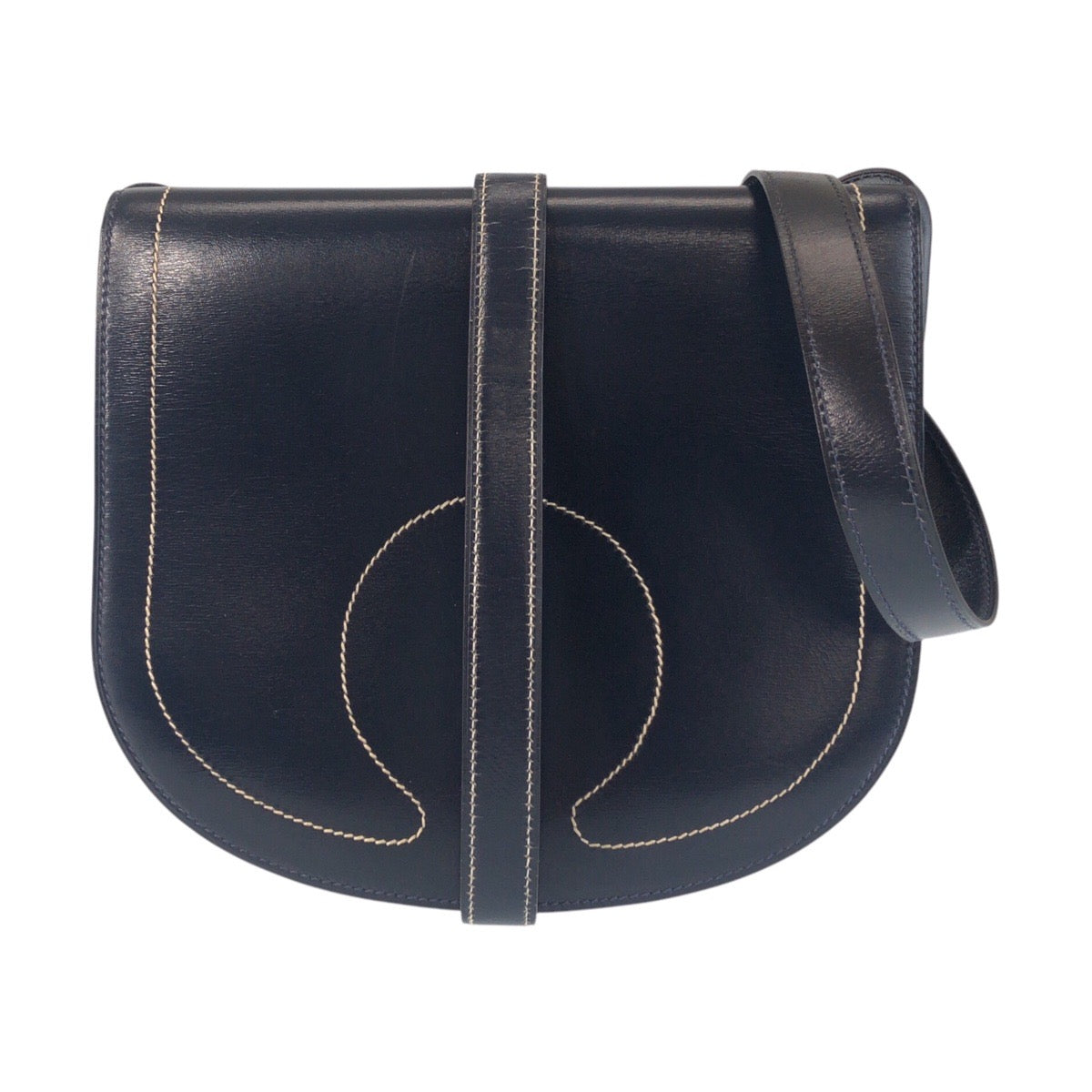 HERMES Shoulder Bag Box scarf Navy Gallopard