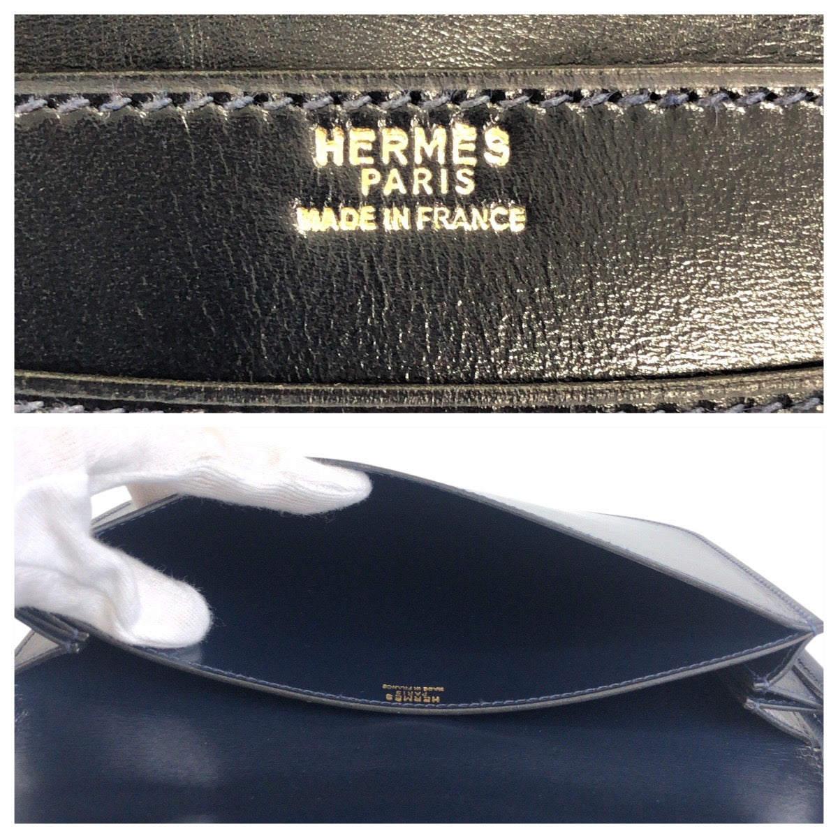 HERMES Shoulder Bag Box scarf Navy Gallopard