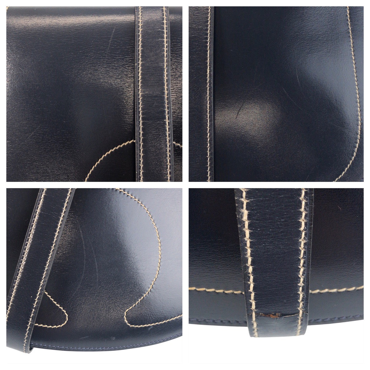 HERMES Shoulder Bag Box scarf Navy Gallopard