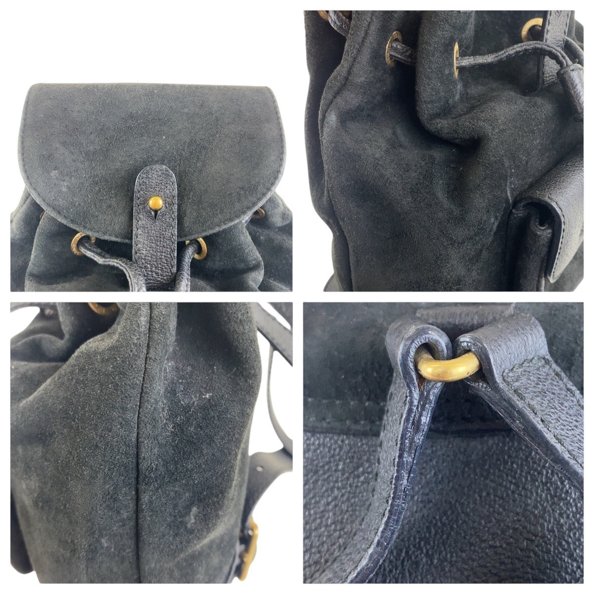 GUCCI Backpack 003 2852 0030 0 Suede black Bamboo