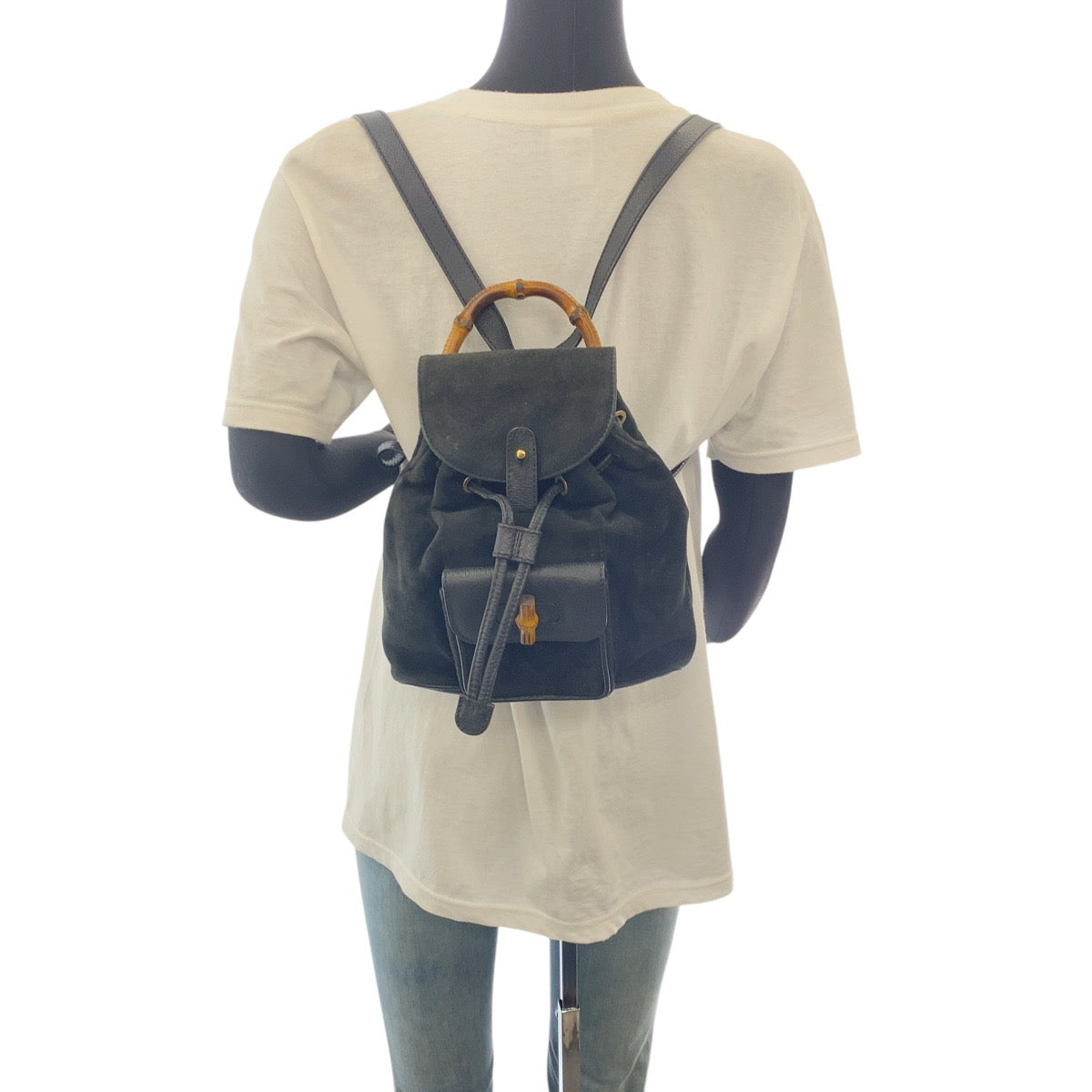 GUCCI Backpack 003 2852 0030 0 Suede black Bamboo