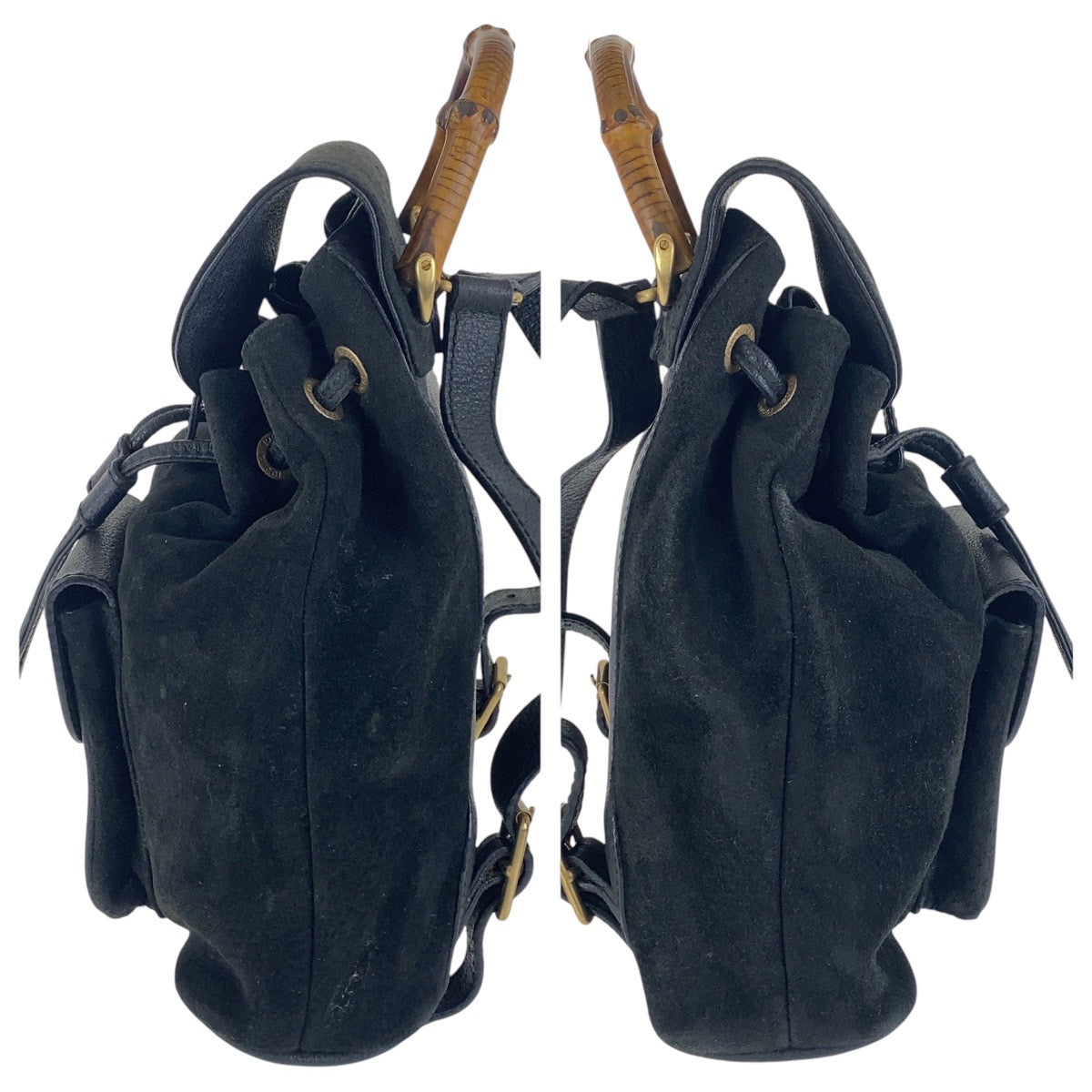GUCCI Backpack 003 2852 0030 0 Suede black Bamboo