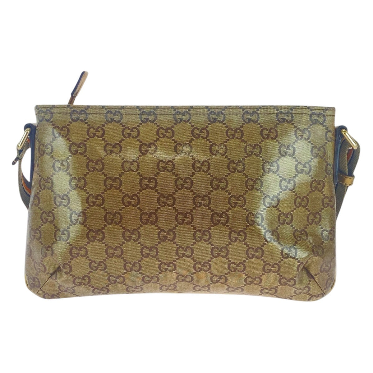 GUCCI Shoulder Bag 189749 Coated canvas beige GG crystal