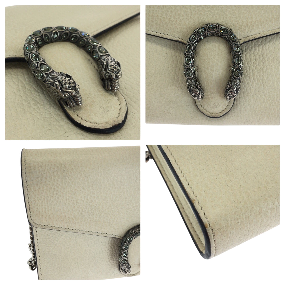 GUCCI Shoulder Bag 401231 leather white Dionysus