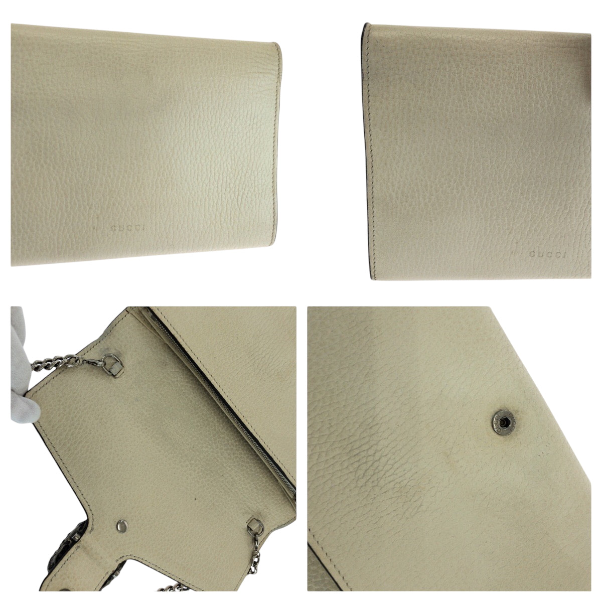 GUCCI Shoulder Bag 401231 leather white Dionysus
