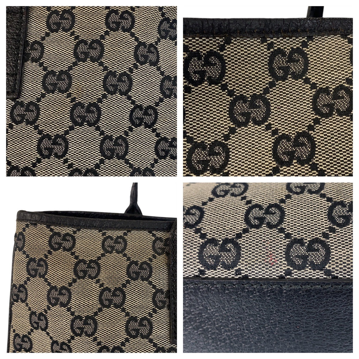 GUCCI Tote Bag 263345 GG canvas gray black black