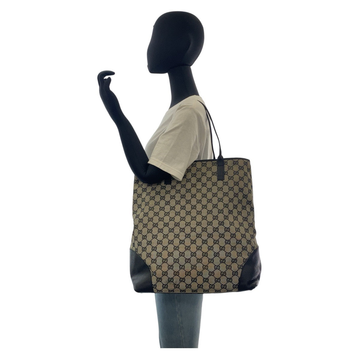GUCCI Tote Bag 263345 GG canvas gray black black