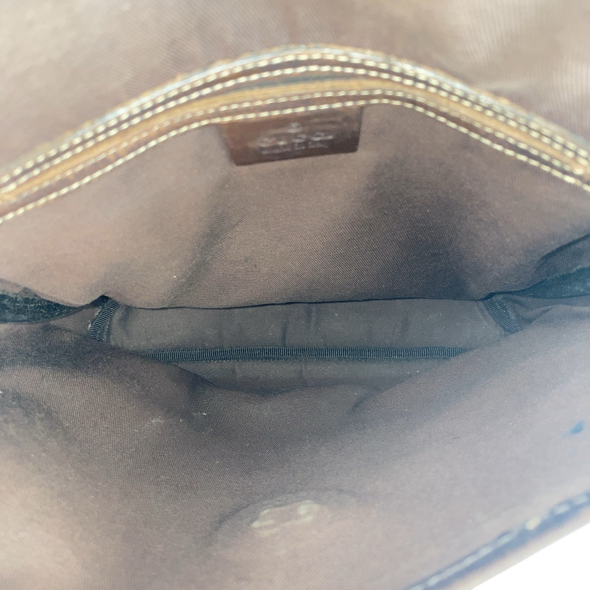 GUCCI Shoulder Bag 223666 GG Supreme Canvas Beige Brown SilverMetal