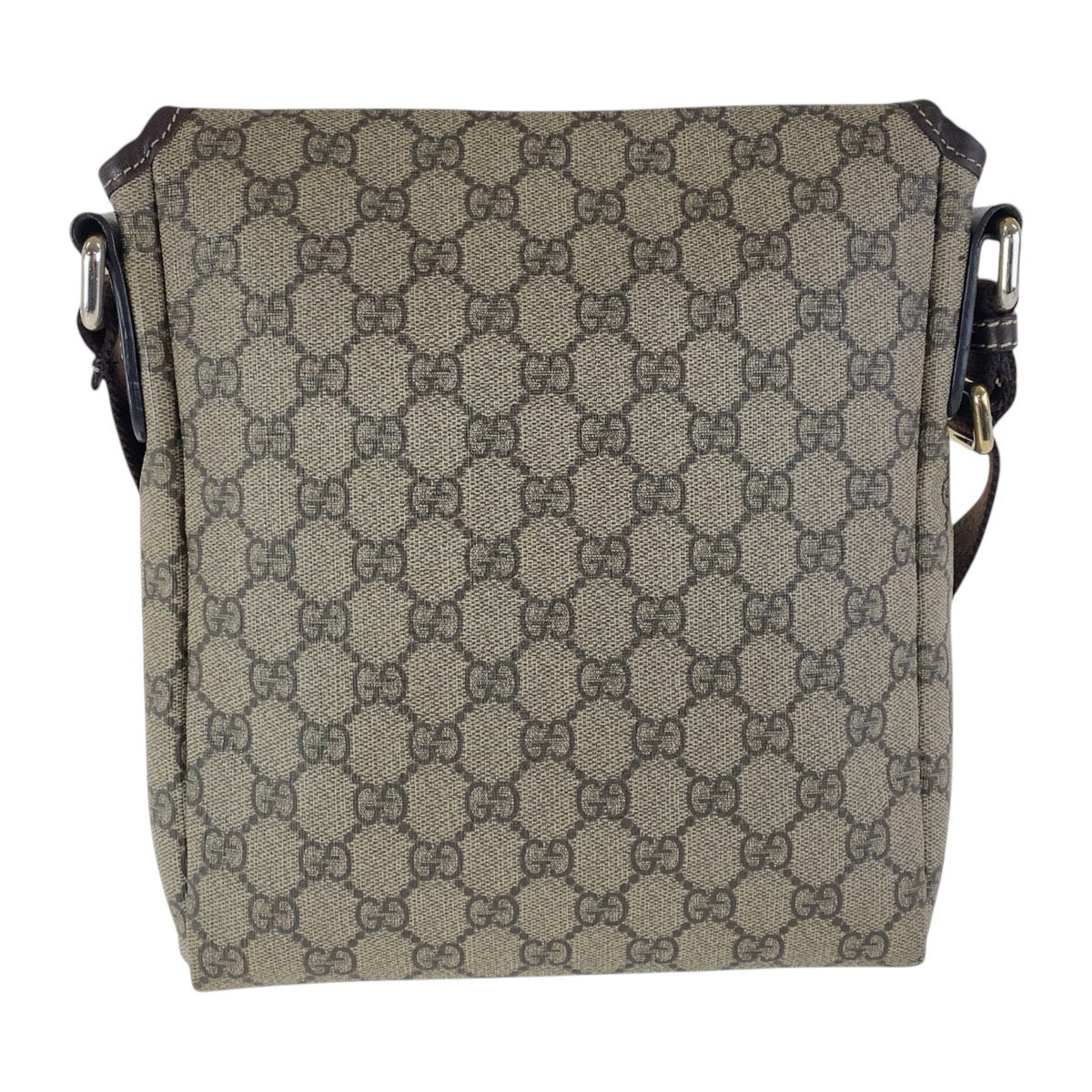 GUCCI Shoulder Bag 223666 GG Supreme Canvas Beige Brown SilverMetal