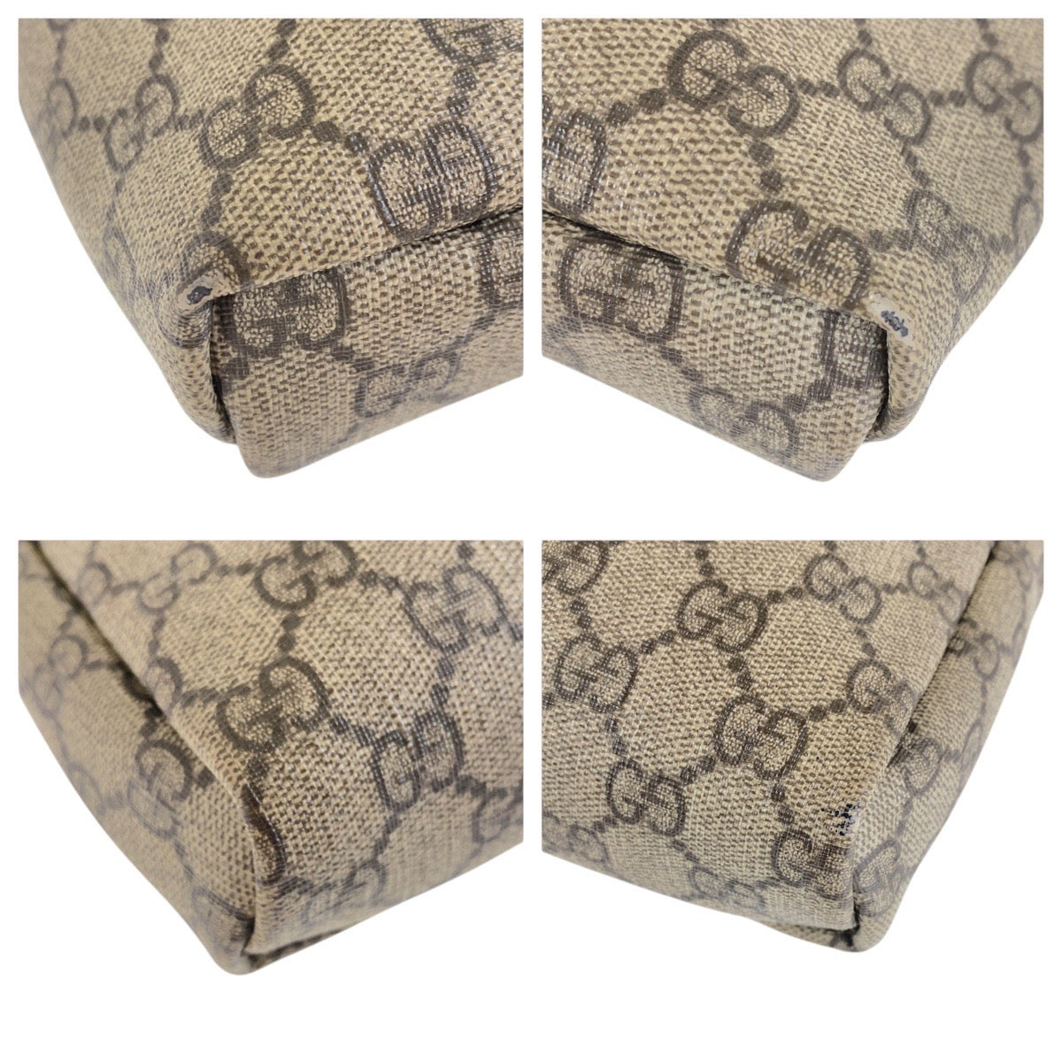 GUCCI Shoulder Bag 223666 GG Supreme Canvas Beige Brown SilverMetal