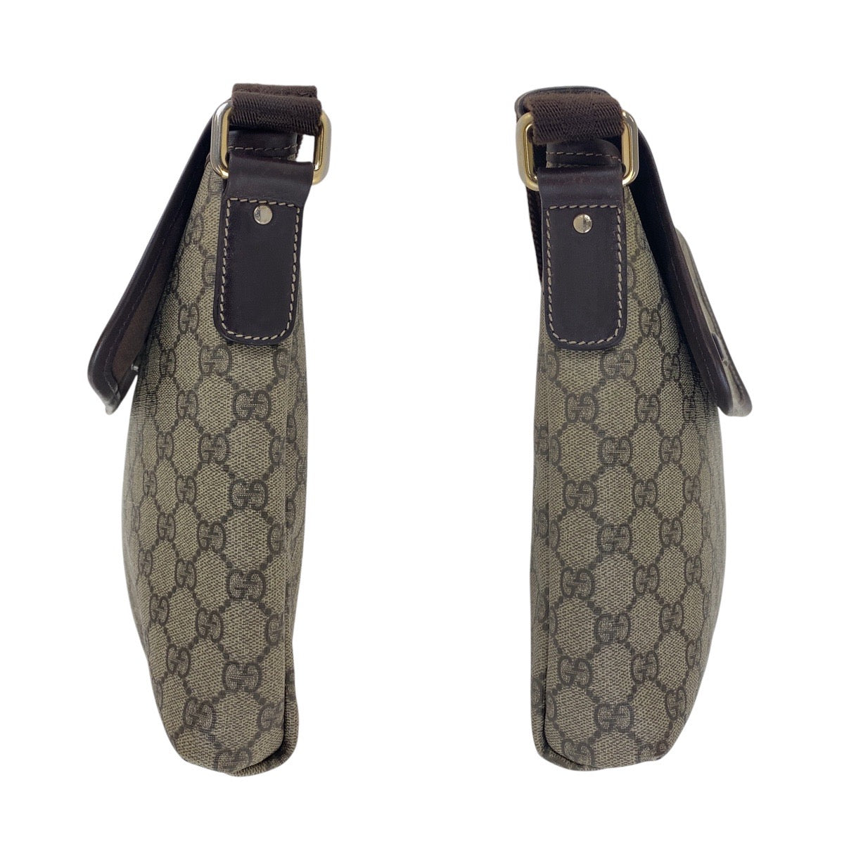 GUCCI Shoulder Bag 223666 GG Supreme Canvas Beige Brown SilverMetal