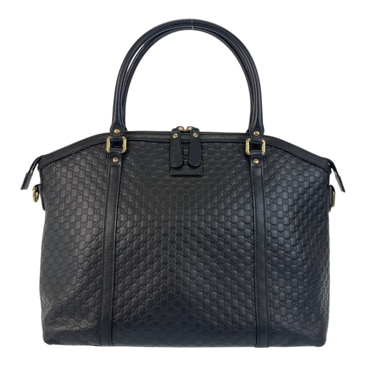 GUCCI Handbag 449657 leather Black GoldMetal Micro Guccisima