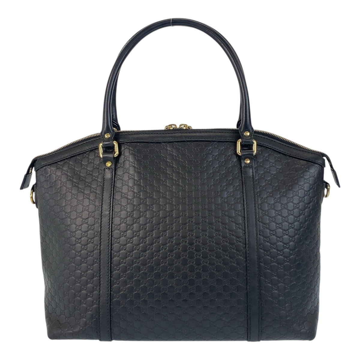 GUCCI Handbag 449657 leather Black GoldMetal Micro Guccisima